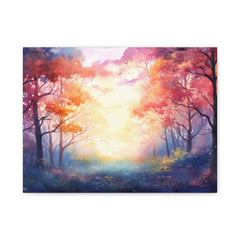 Sunlit Autumn Forest Canvas Print — Matte Stretched Wall Art