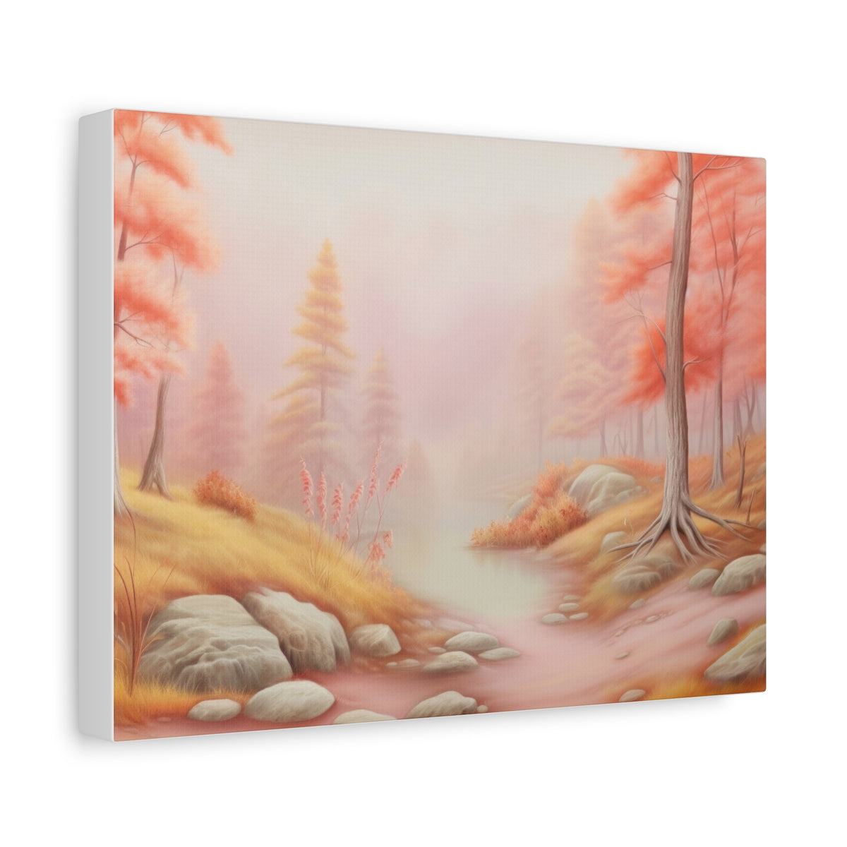 Pink Autumn Forest Canvas Print — Matte Stretched Wall Art