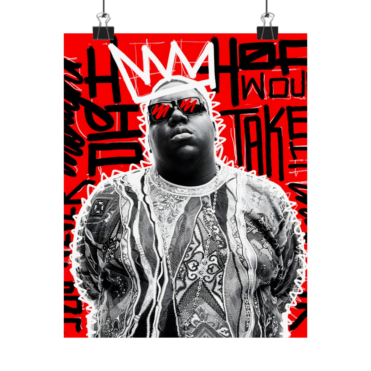 Matte Vertical Poster — Retro Hip-Hop Graffiti Portrait