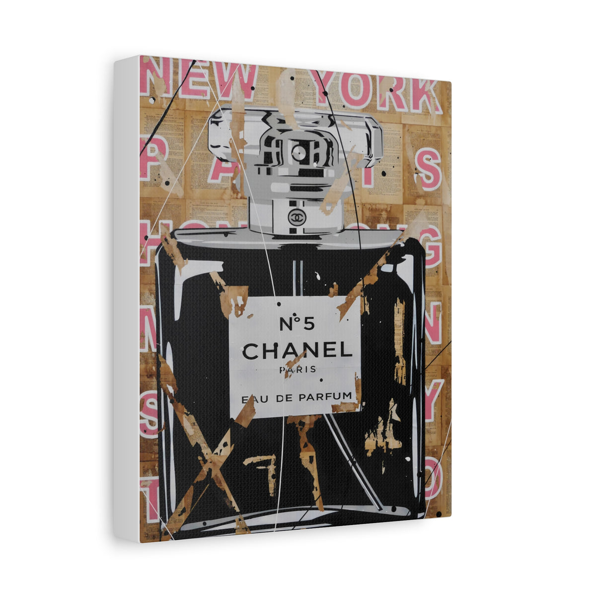 Chanel No.5 Pop Art Canvas Print — Perfume Bottle Wall Art
