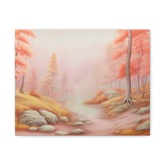 Pink Autumn Forest Canvas Print — Matte Stretched Wall Art