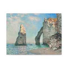 Seaside Cliff Canvas Print — Impressionist Beach Landscape Matte Stretched