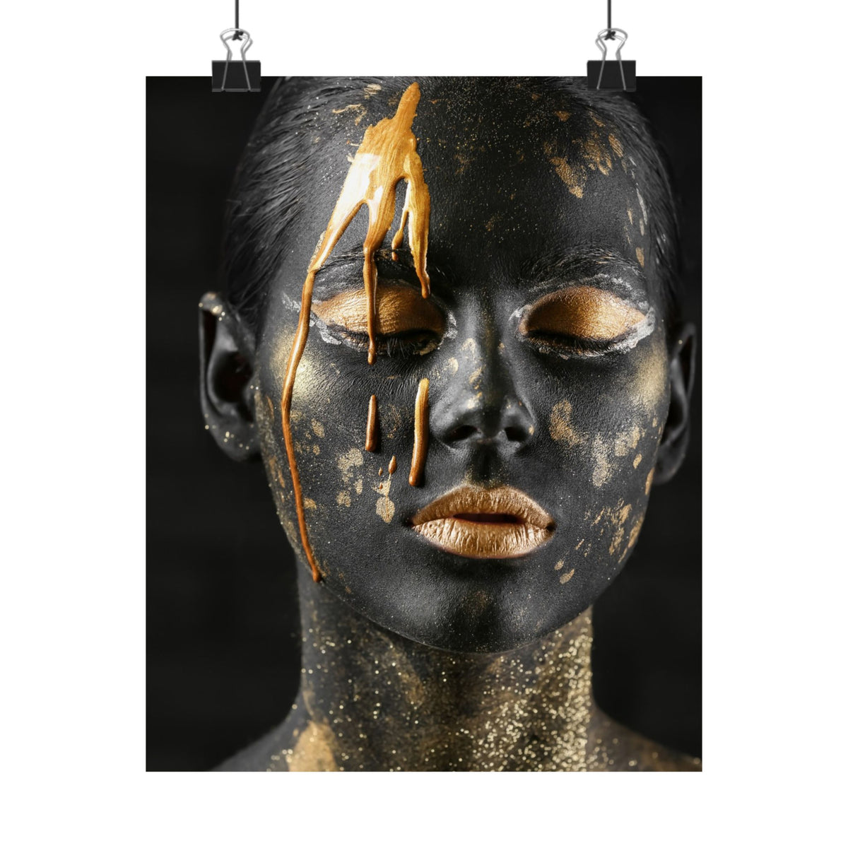 Matte Art Poster — Black & Gold Face Portrait