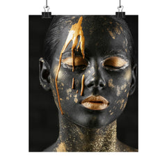 Matte Art Poster — Black & Gold Face Portrait