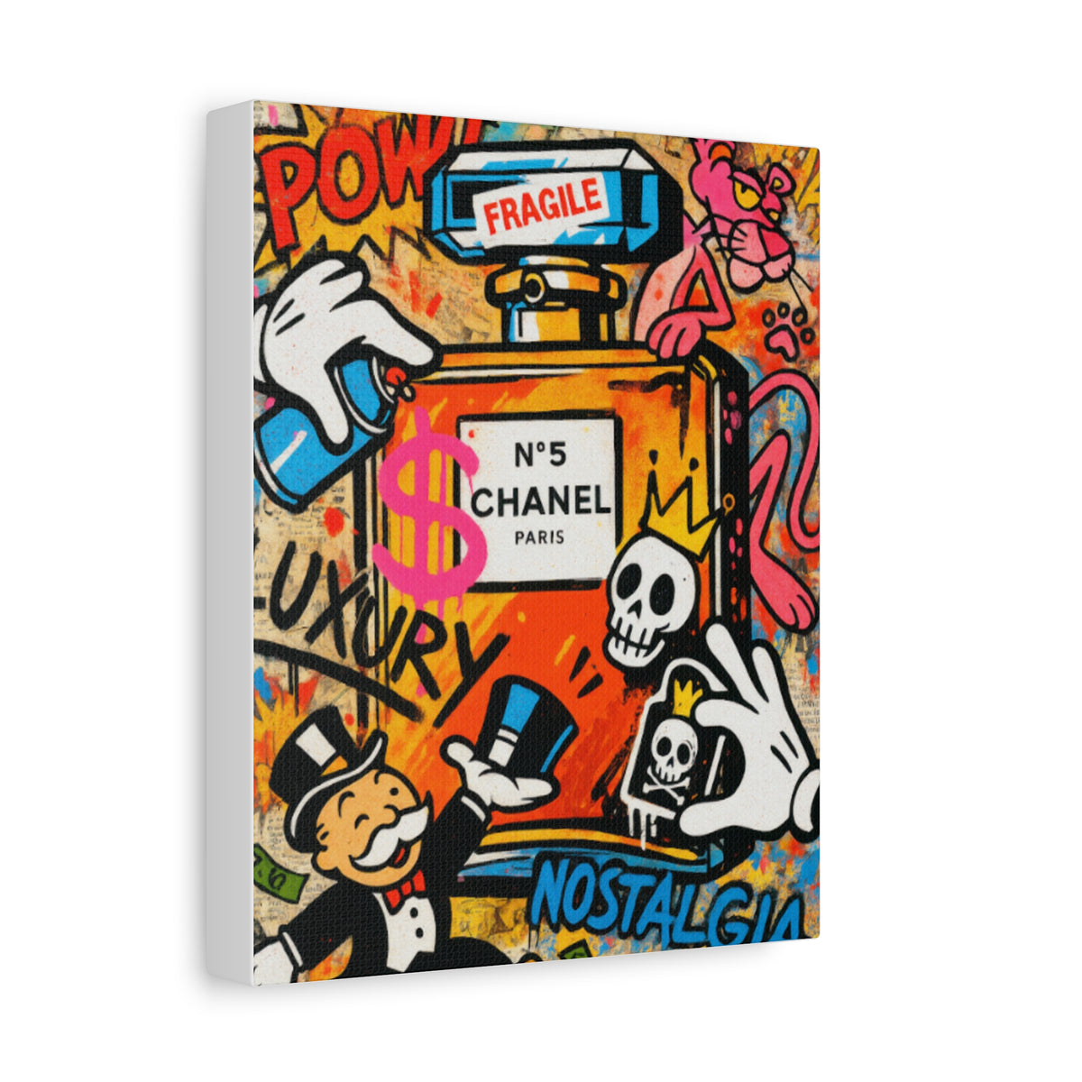 Graffiti Pop Art Chanel Perfume Canvas — Street Art Luxury Wall Decor