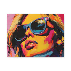 Pop Art Sunglasses Portrait Canvas - Colorful Modern Wall Art