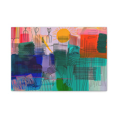 Abstract Sunscape Matte Canvas Print — Colorful Modern Wall Art
