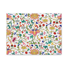 Floral Vine Pattern Matte Canvas Wall Art – Colorful Botanical Stretched Canvas