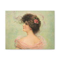 Vintage Portrait Canvas Print — Romantic Victorian Lady Wall Art