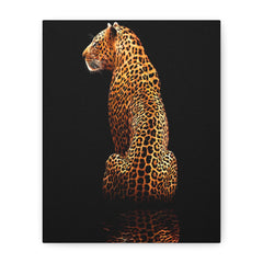 Leopard Reflection Matte Canvas Print — Elegant Wildlife Wall Art