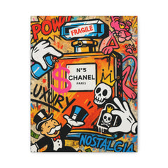 Graffiti Pop Art Chanel Perfume Canvas — Street Art Luxury Wall Decor