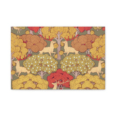 Autumn Deer Forest Canvas Wall Art — Rustic Fall Woodland Stag Print, Matte Stretched 1.25"